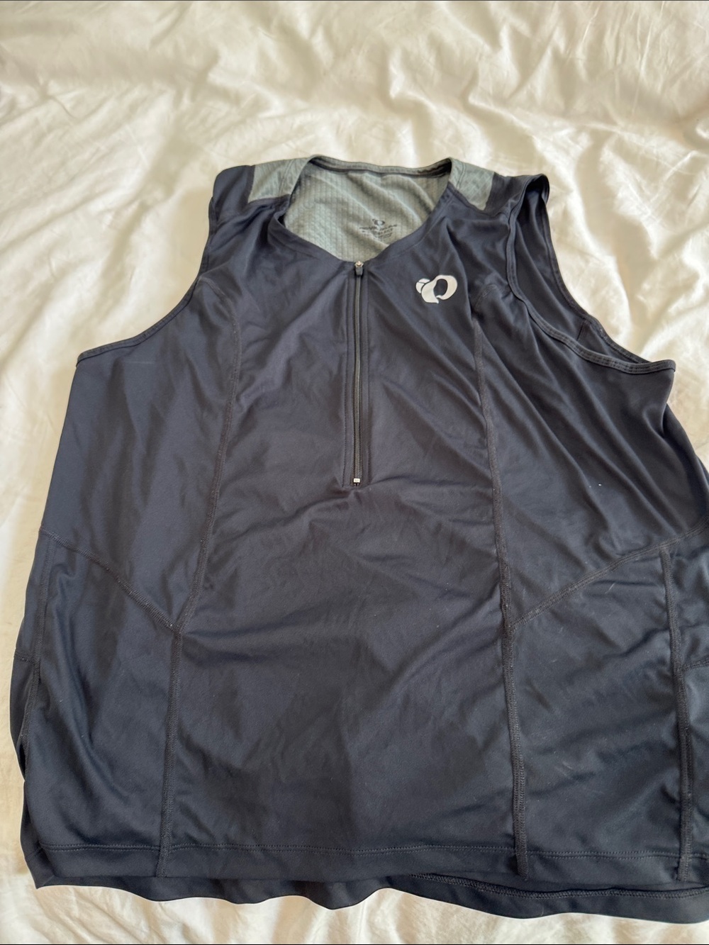 Pearl Izumi Black Sleeveless Cycling Tank with Half-Zip